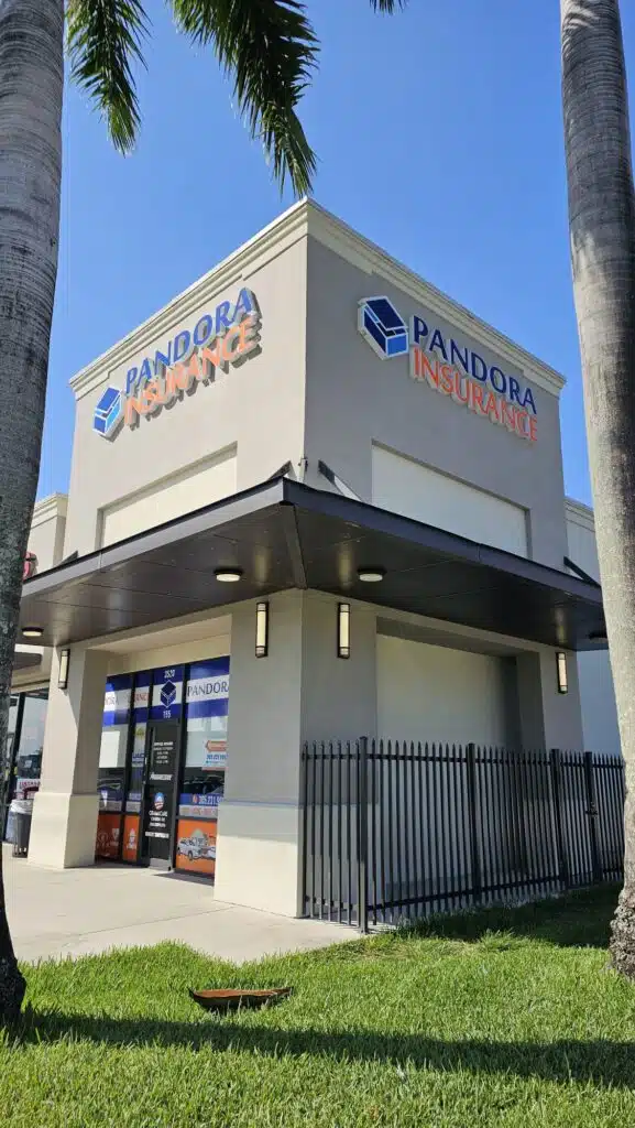 Hialeah Office Corner signs- Pandora Insurance